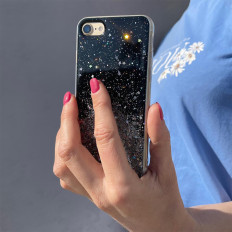 Lesklý prípad puzdro s brokade Samsung Galaxy A42 5G Star Glitter Pink