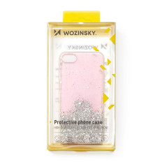 Lesklý prípad puzdro s brokade Samsung Galaxy A42 5G Star Glitter Pink