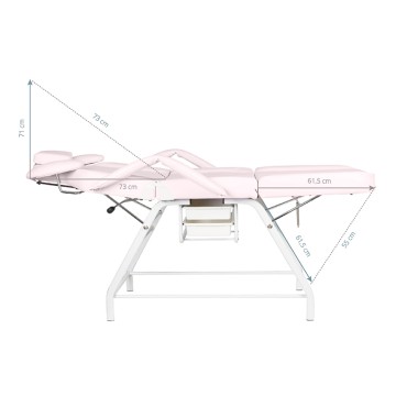 Cadeira de tratamento de pestanas Ivette rosa — vista lateral