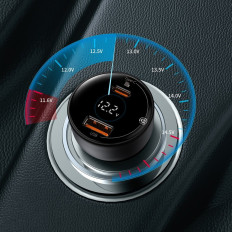 Rýchle silné auto nabíjačka USB / USB-C PPS QC PD 100W BLACK