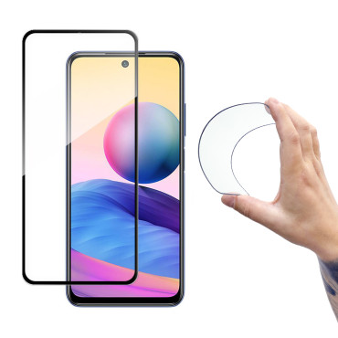 Vidrio de vidrio de vidrio con un marco para la pantalla Xiaomi Redmi Note 10 5g Full Cover Flexi Nano Negro