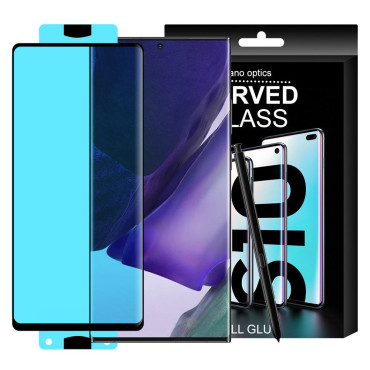 Folha de vidro vidro temperado com moldura samsung galaxy s21 + 5g 3d borda nano flexi vidro preto