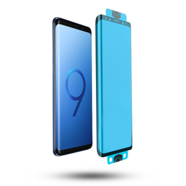 Steklena folija kaljeno steklo z okvirjem Samsung Galaxy S21 + 5G 3D EDGE Nano Flexi Glass Black