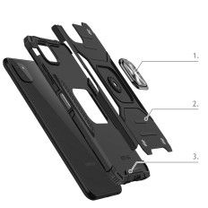 Obrnené puzdro + magnetický držiak Samsung Galaxy A22 4G Ring Armor Red