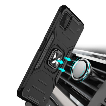 Obrnené puzdro + magnetický držiak Samsung Galaxy A22 4G Ring Armor Red