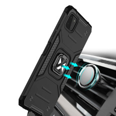 Obrnené puzdro + magnetický držiak Samsung Galaxy A22 4G Ring Armor Red