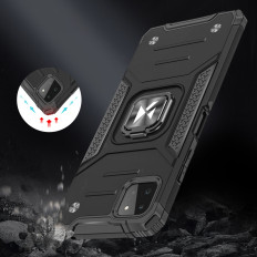 Obrnené puzdro + magnetický držiak Samsung Galaxy A22 4G Ring Armor Red