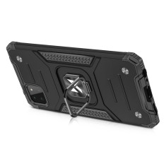 Bolsa de caso blindado + magnético samsung galaxy a22 4g anel armour preto