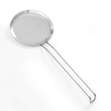 Dense sieve to collect fat....