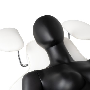 Fauteuil de traitement des cils Ivette blanc — gros plan accoudoir