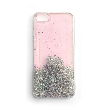 Λαμπερή θήκη θήκης με Brocade Samsung Galaxy A22 4G Star Glitter ροζ