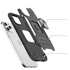 Armored Case Case + Magnetic Holder iPhone 13 Pro Max Ring Armor Silver