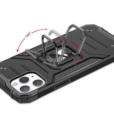 Armored Case Case + Magnetic Holder iPhone 13 Pro Max Ring Armor Silver