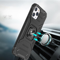 Armored Case Case + Magnetic Holder iPhone 13 Pro Max Ring Armor Silver