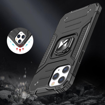 Armored Case Case + Magnetic Holder iPhone 13 Pro Max Ring Armor Silver