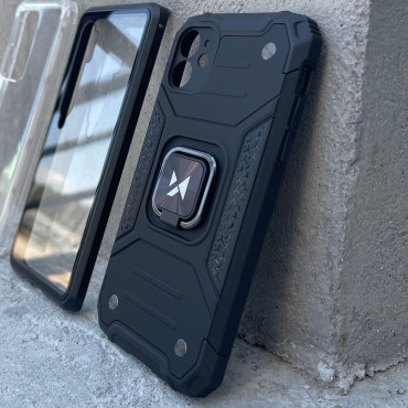 Gepantserd Case Cover + Magnetische iPhone 13 Pro Max Ring Armor Pink Armor