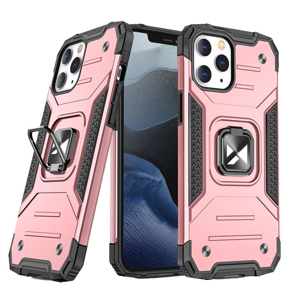 Pancéřový pouzdro + Magnetický držák iPhone 13 Pro Ring Armor Pink
