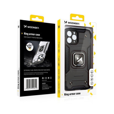 Pantserd Case Pouch + Magnetische Holder iPhone 13 Pro Ring Armor Blue