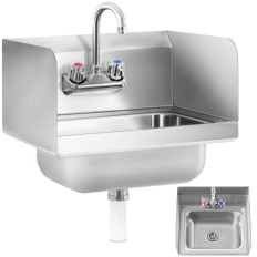 Lavabo de cocina para manos de acero inoxidable ancho 43,5cm