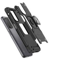 Pansarfallsfall + magnetisk hållare Samsung Galaxy A03s Ring Armour Black