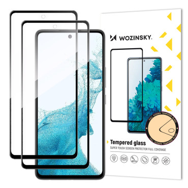 Super vastupidav klaas karastatud kogu ekraanil Samsung Galaxy A53 5G Black Set 2 tk.
