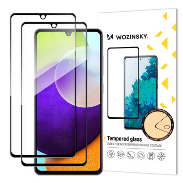 Super dauerhaftes gehärtetes Glas auf dem gesamten Bildschirm mit einem Rahmen Samsung Galaxy A33 5G schwarzer Set von 2 PCs.