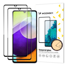 Super izturīga rūdīta stikla uz visu ekrāna ar rāmja Samsung Galaxy A33 5G melnā komplektu 2 gab.