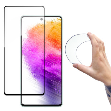 Üvegfólia temperált üveg keretben Samsung Galaxy A73 Teljes fedél Flexi nano átlátszó