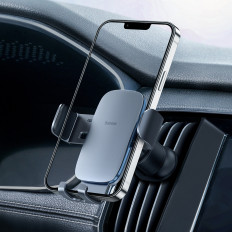 Suporte de carro gravitacional na ventilação de telefone quadriculado Metal Idade II Cinza escuro
