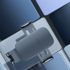 Gravitational Auto Holder op de geruite telefoonventilatie Metalen leeftijd II Donkergrijs