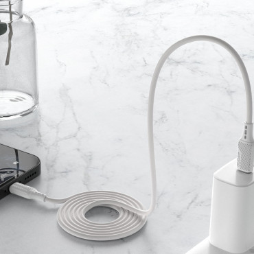 Kabelinė USB-C kabelis, skirtas pakrovimui ir duomenų perdavimui 100W PD 1M balta