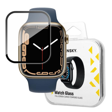 Vidrio protector híbrido para Apple Reloj 7/8/9 41mm Mira de cristal negro