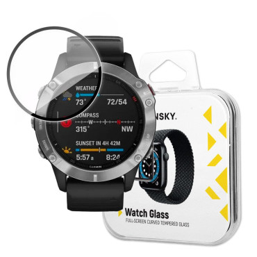 Hybridné ochranné sklo pre Garmin Fenix 6 čierny