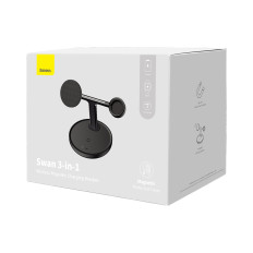 3in1 Stojalo indukcijskega polnilnika za iPhone Apple Oglejte si AIRPODS + USB-C 1M KABELNA ČRNA