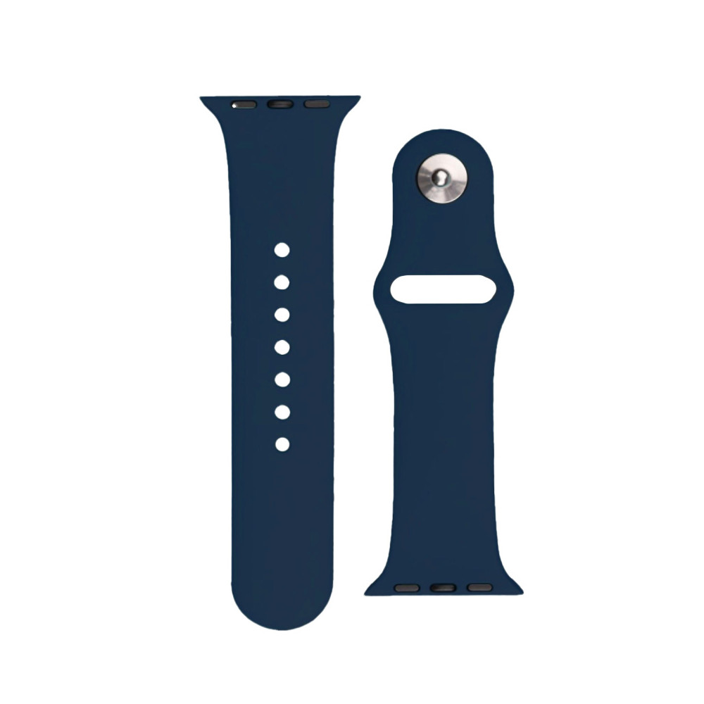 Cinta de relógio de silicone Apple Assista Ultra 2-9 / SE 42/44 / 45mm Silicone Strap APS Azul Escuro