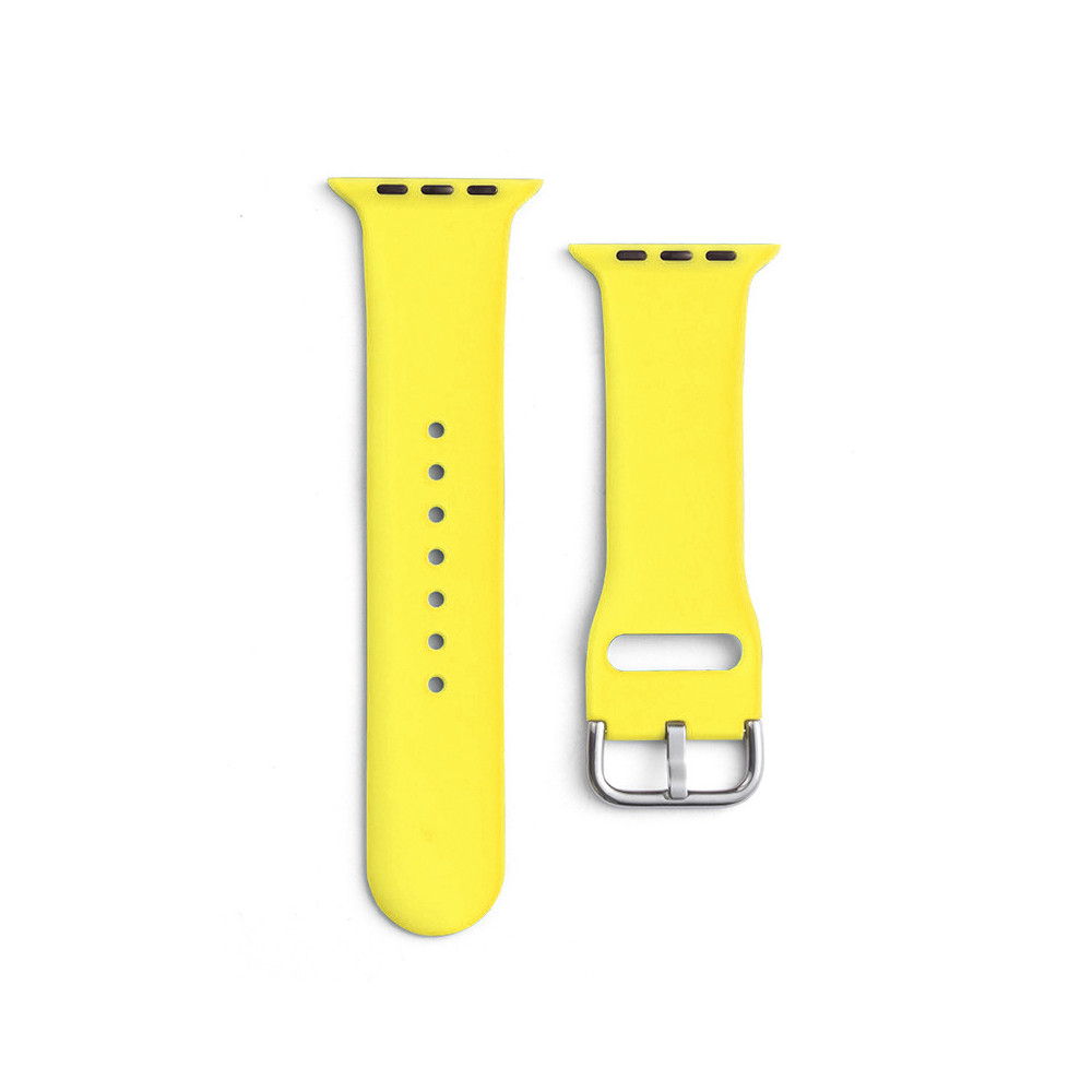 Silikónový hodinový popruh Apple Sledujte 2-9 / SE 38/40 / 41mm Silikónový popruh APS žltá