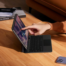 Magnētiskais korpuss + bezvadu tastatūra ar skārienpaneļa iPad PRO 11 '/ iPad Air 4/5 10.9 "Grey