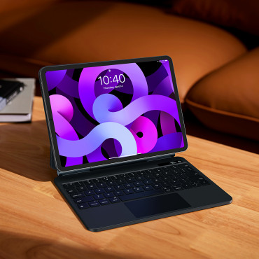 Magnētiskais korpuss + bezvadu tastatūra ar skārienpaneļa iPad PRO 11 '/ iPad Air 4/5 10.9 "Grey