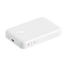 Mini Powerbank 10000mAh med induktion Loading MagSafe PD 20W vit