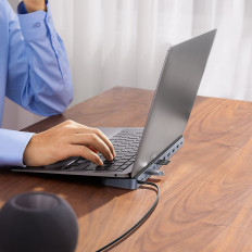 12W1 HUB USB-A NOTBOD-Statist USB-A DP HDMI SD TF RJ45 3.5mm Jack Pd 100w grau