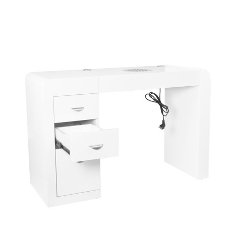 Bureau cosmétique 312 blanc droite — vue latérale