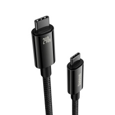 Kaapeli USB-C 480MB / s 240W volframi kulta 1m musta