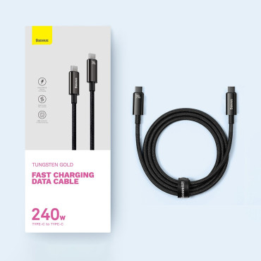 Kábel USB-C 480MB / S 240W Tungsten Gold 1M čierna