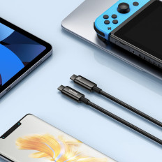 Kaabel USB-C 480MB / S 240W volframi kuld 1m must