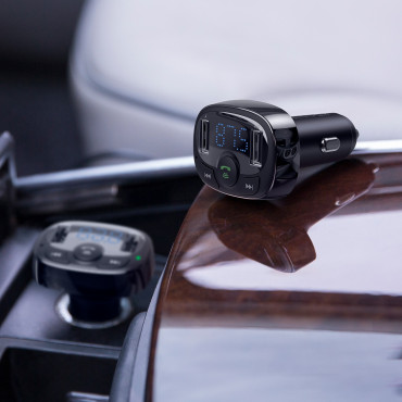 FM raidītājs Bluetooth TF SD kartes lādētājs 2x USB Black
