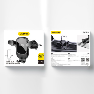 Autohouder voor een zwart-geruite telefoon