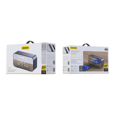 6W1 Oglejte si budilka FM radio Bluetooth zvočnik AUX Card Reader TF SD srebro