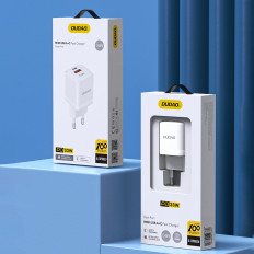 Caricabatterie di rete Gan 33W PPS USB-C USB-A bianco