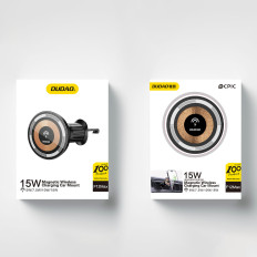 Μαγνητική λαβή σε ένα ελεγκτικό εξαερισμού με ένα μαύρο φορτωτή Magsafe 15W