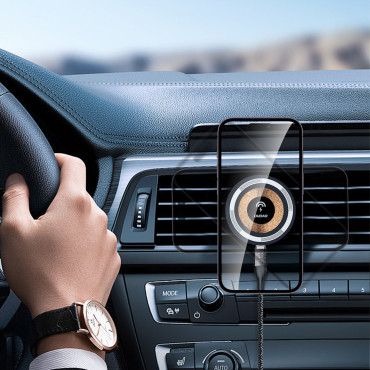 Magnethåndtag på en ventilationschecker med en magsafe 15W sort loader